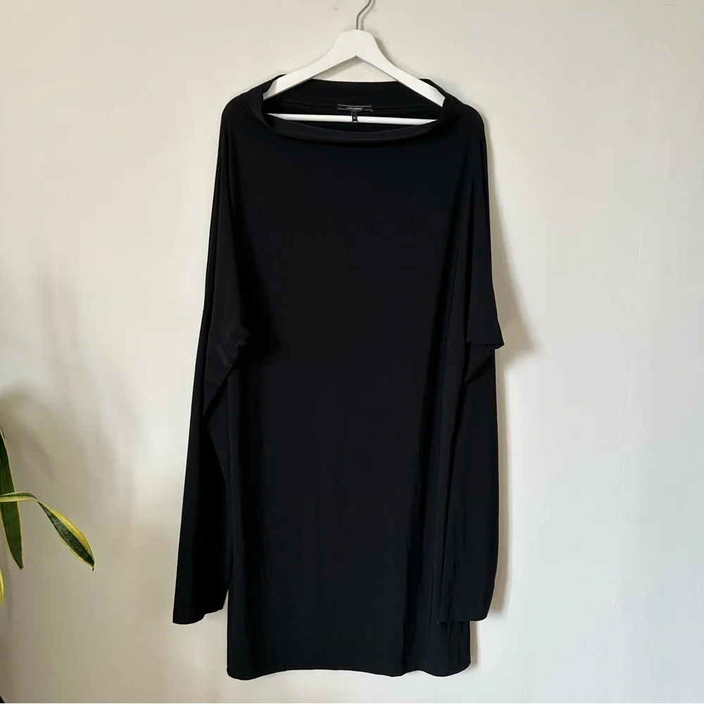NWT Norma Kamali All In One Convertible Black Dress 6 Way Stretch XL